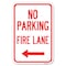 Signmission No Parking Fire Lane With Left Arrow Heavy-Gauge Aluminum Sign, 12" x 18", A-1218-23736 A-1218-23736 - alternate 1